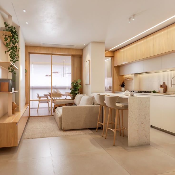 Imagem com exemplo de apartamento minimalista