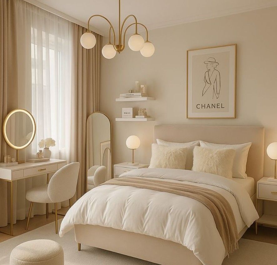 Imagem com exemplo de quarto minimalista