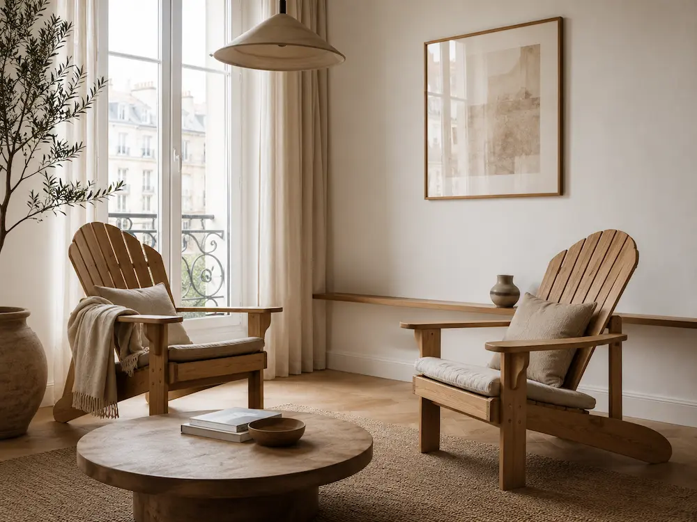 Imagem de um Conjunto de poltronas Adirondack na sala