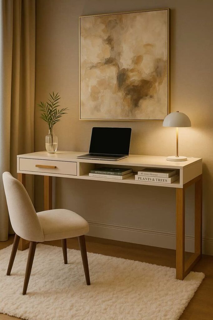 Foto de uma escrivaninha minimalista