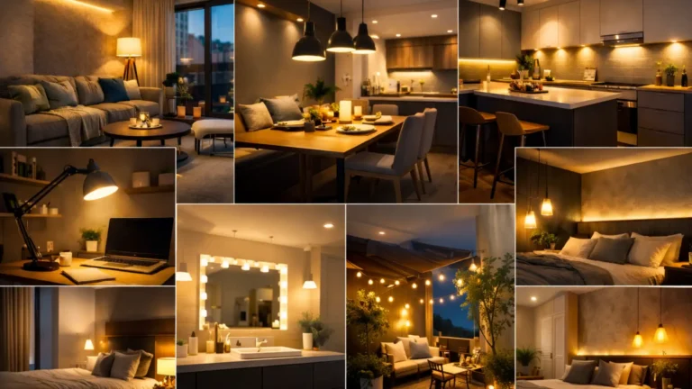 Imagem com exemplos de iluminação para apartamentos