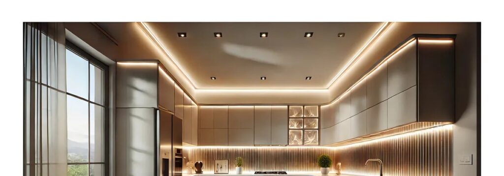 Cozinha com painel de led