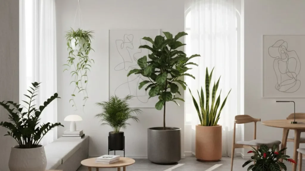 Imagem de algumas plantas para apartamento minimalista
