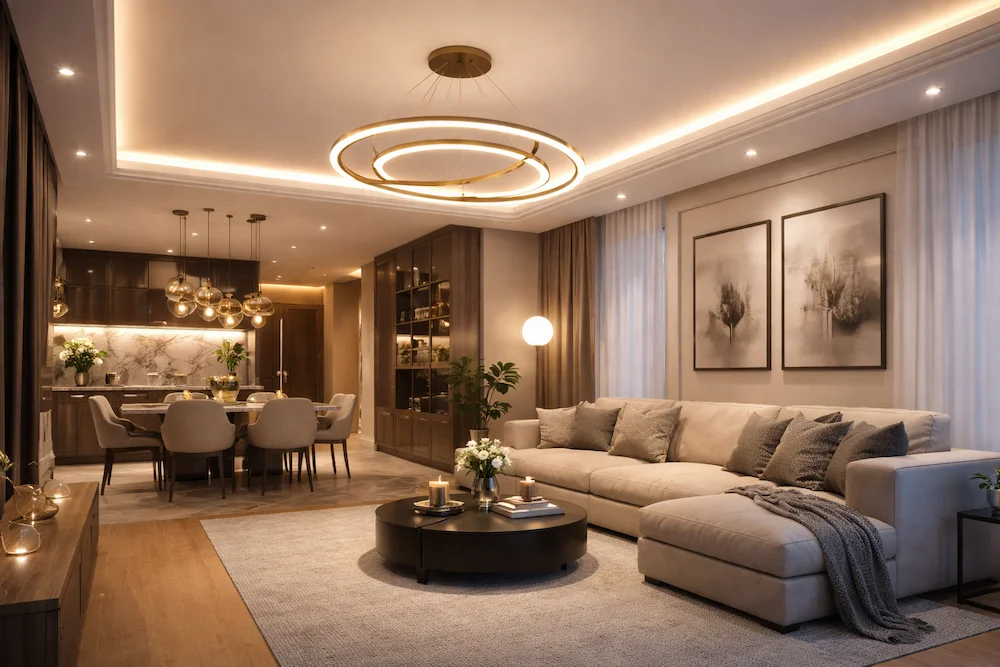 Exemplo de apartamento iluminado