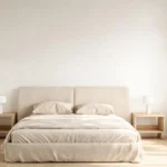 Quarto com cabeceira estofada simples