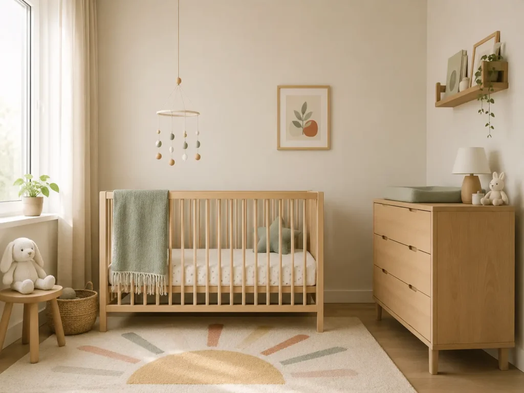 Quarto de bebê minimalista
