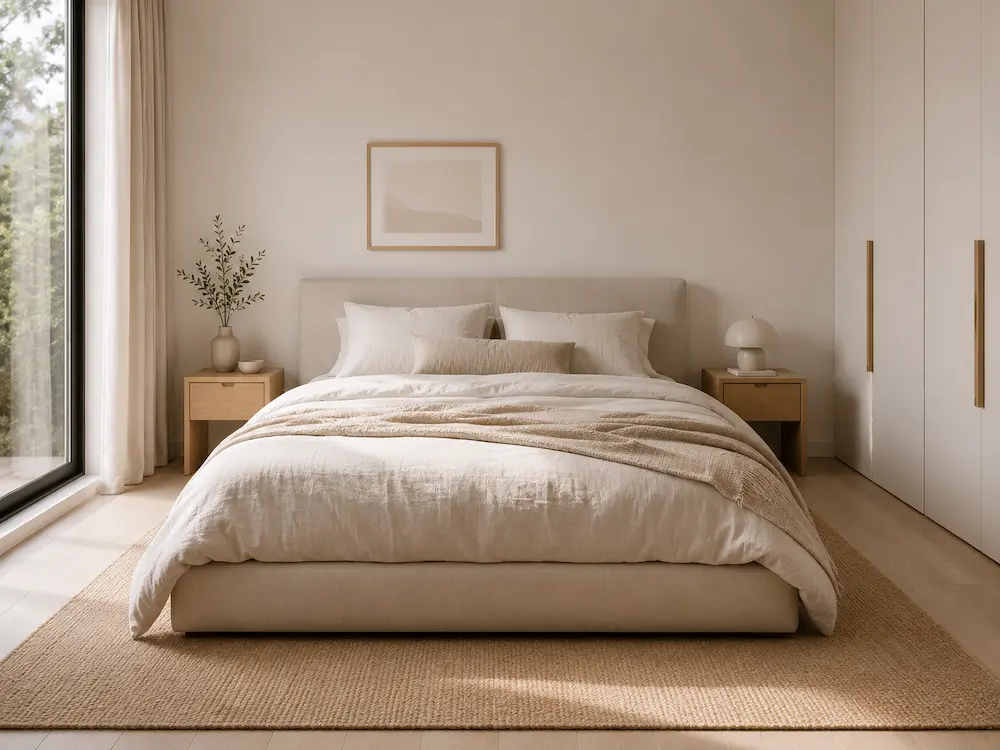 quarto de casal minimalista
