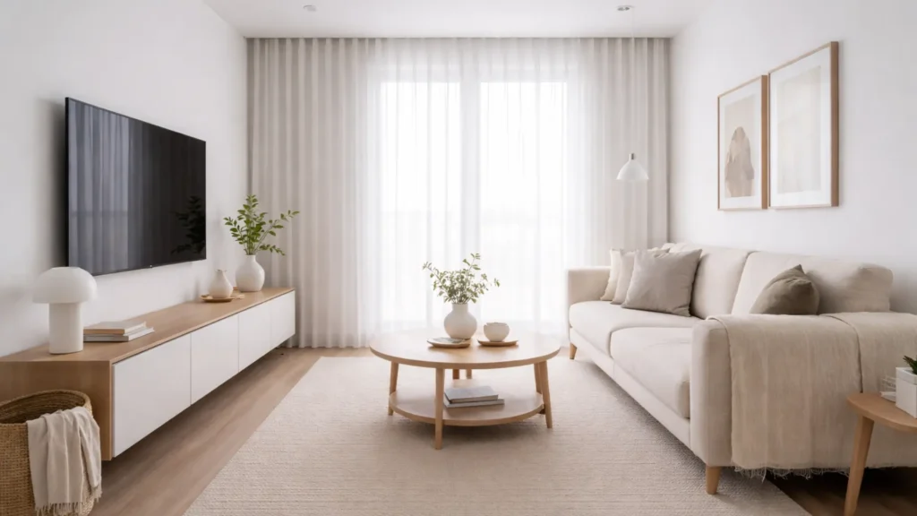 Imagem de uma sala minimalista