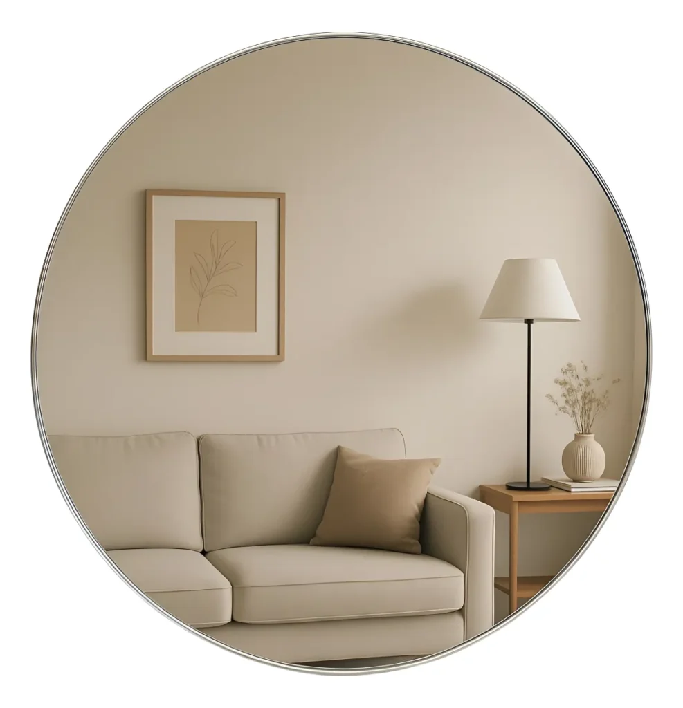 foto do um espelho redondo