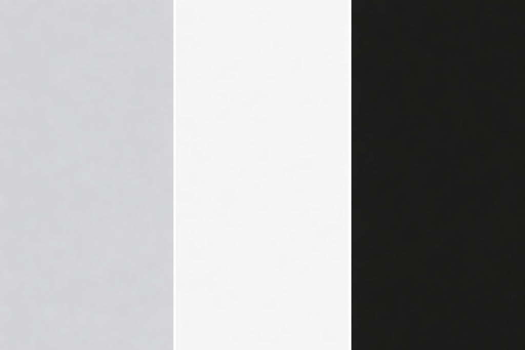 Imagem com as cores: Cinza claro + branco + preto