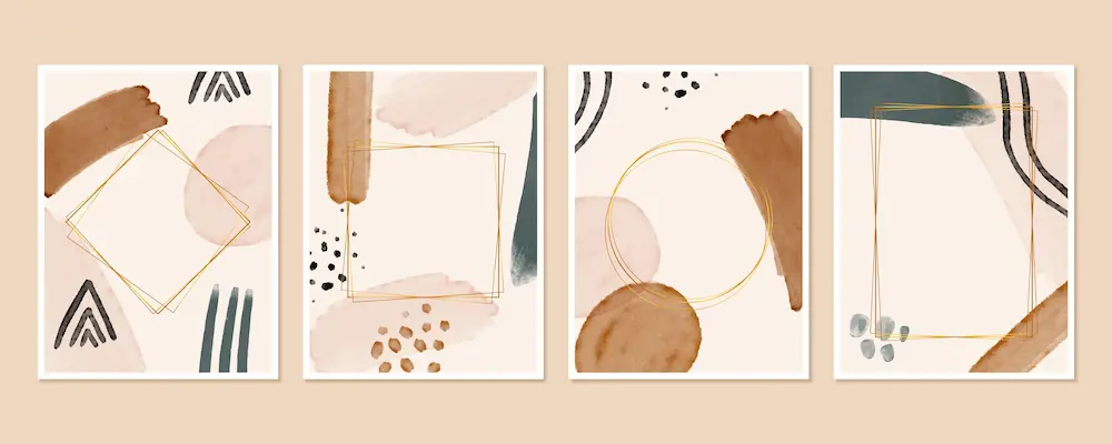alguns quadros com tom neutro para decoração