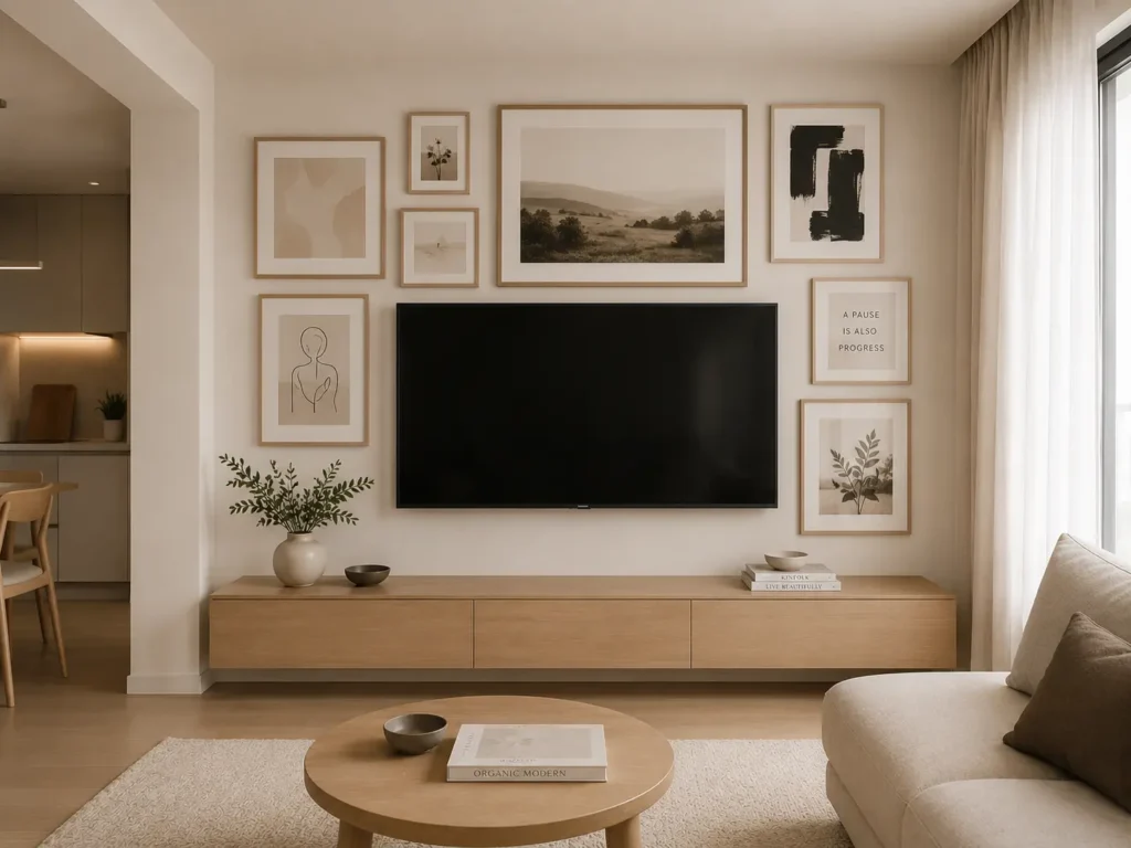 quadros na parede da tv