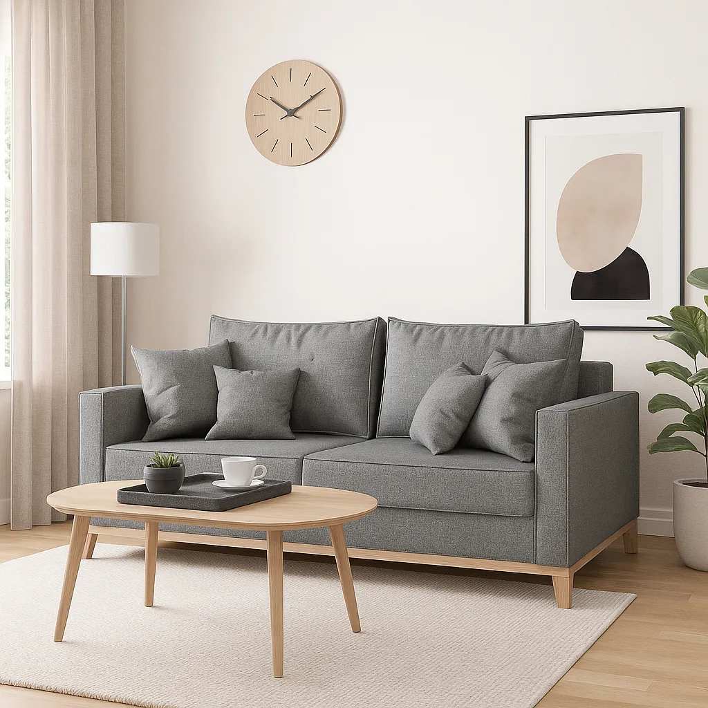 Sofá cinza claro