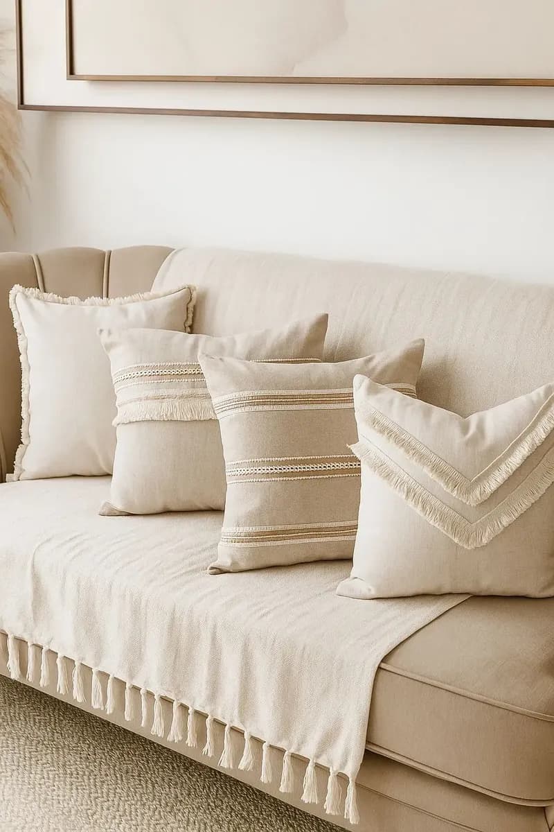 Almofadas decorativas em linho para varanda