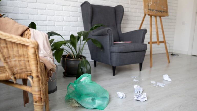 imagem de um apartamento pequeno bagunçado