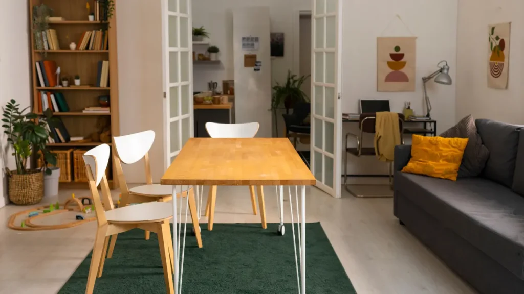 Imagem de um apartamento pequeno mobiliado