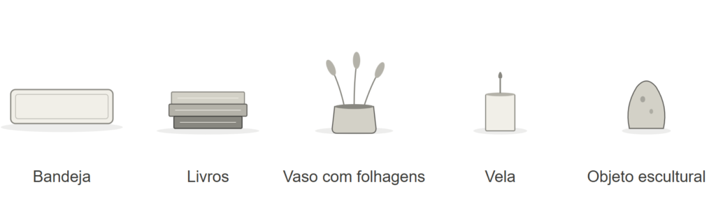 Imagem com o que colocar na mesa de centro da sala