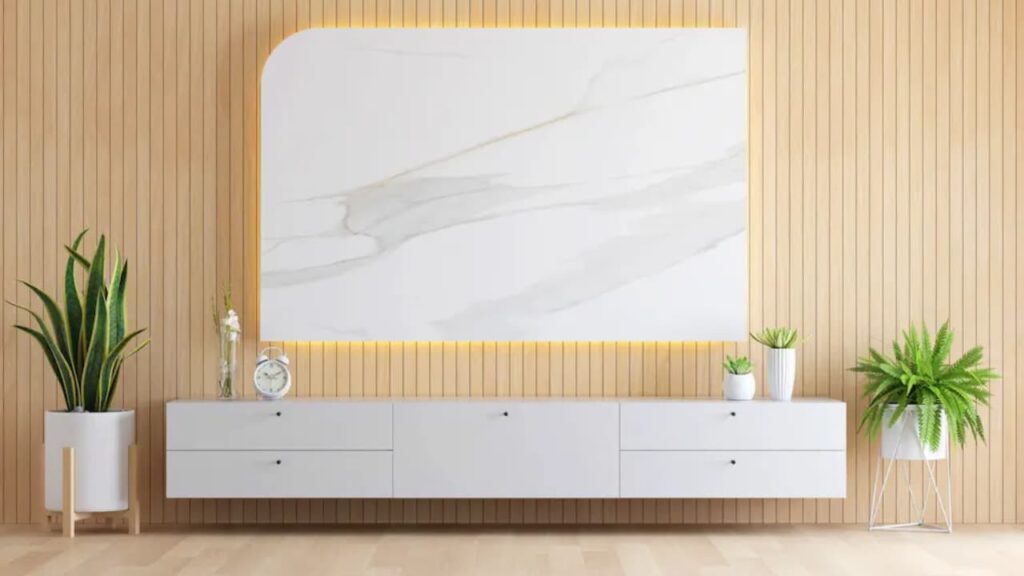 Imagem de uma sala com painel