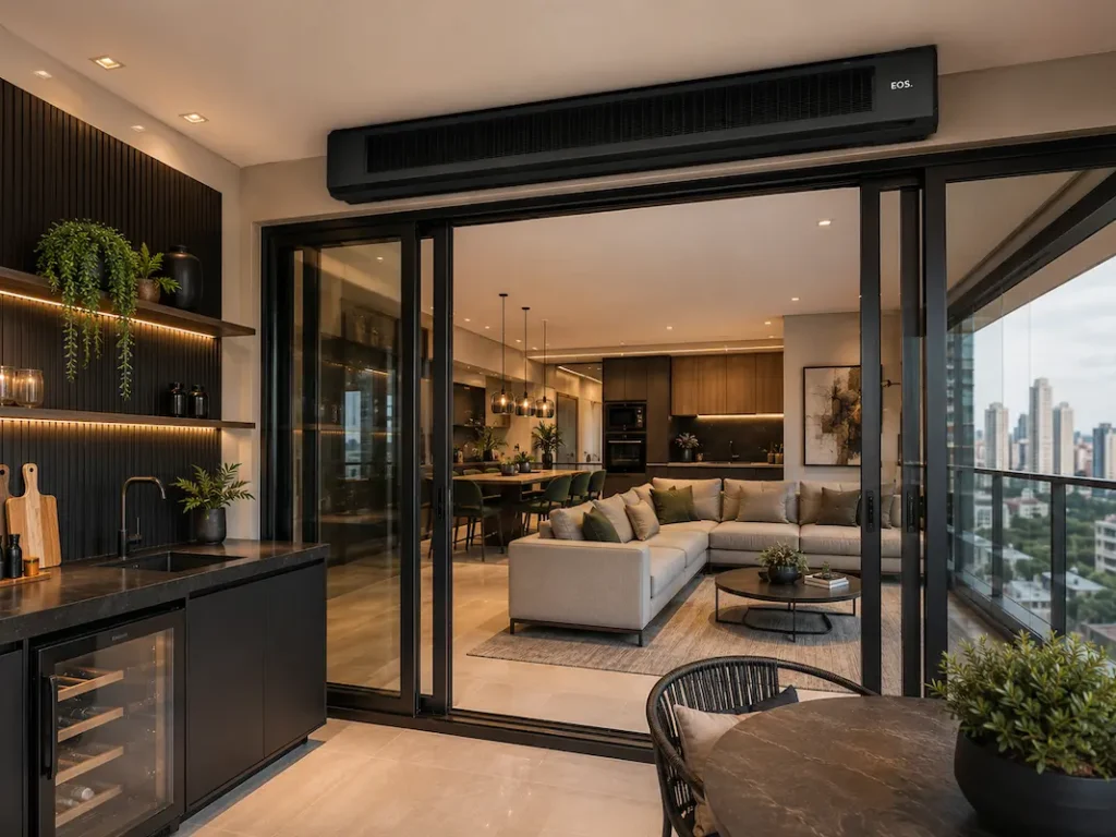 apartamento com cortinas de ar