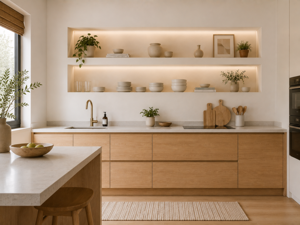 cozinha com nichos embutidos na parede