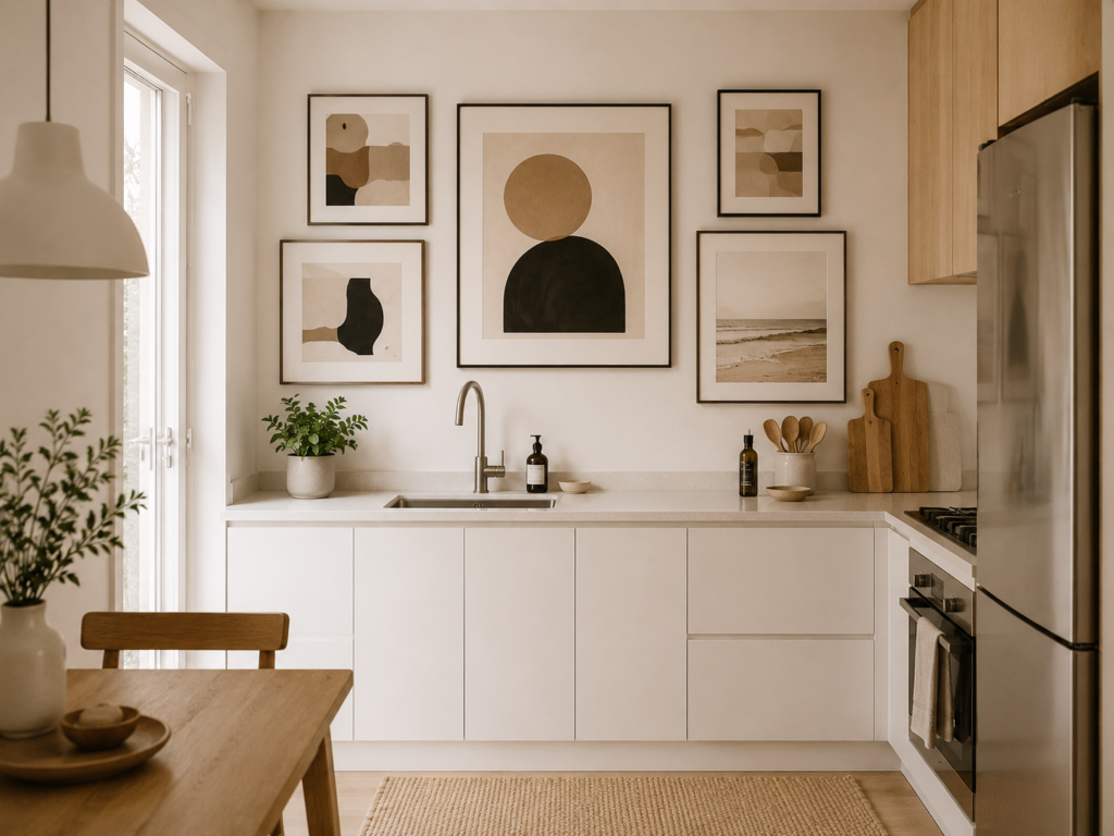 Cozinha com quadros decorativos