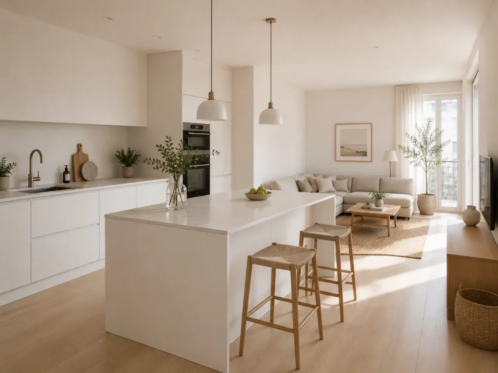 Cozinha modulada com ilha central