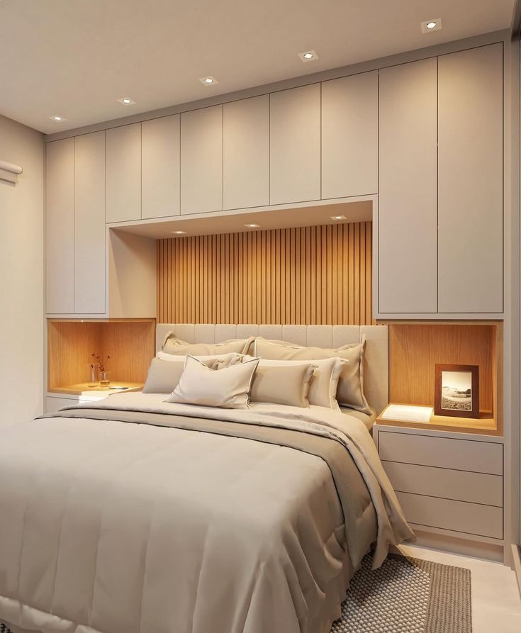Cama com guarda roupa planejado