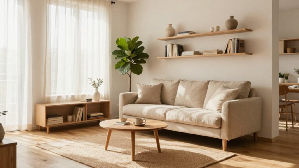 Imagem de um apartamento com móveis planejados